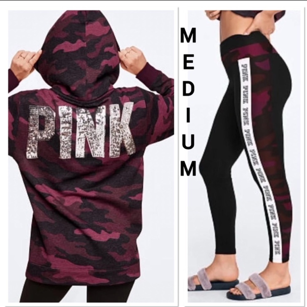 NWT VS PINK MEDIUM RARE CAMO SET